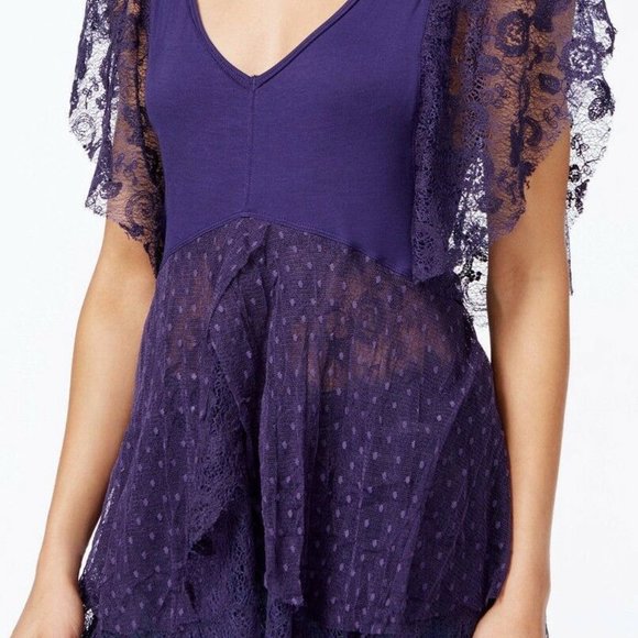 Free People Heatherton Lace Babydoll Top NWT Small - Picture 3 of 5